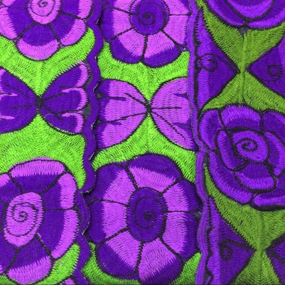 2 New Mexican Embroidered Belts Floral Sach - Picture 5 of 10